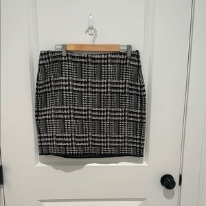 Classic Black and White Plaid Skirt